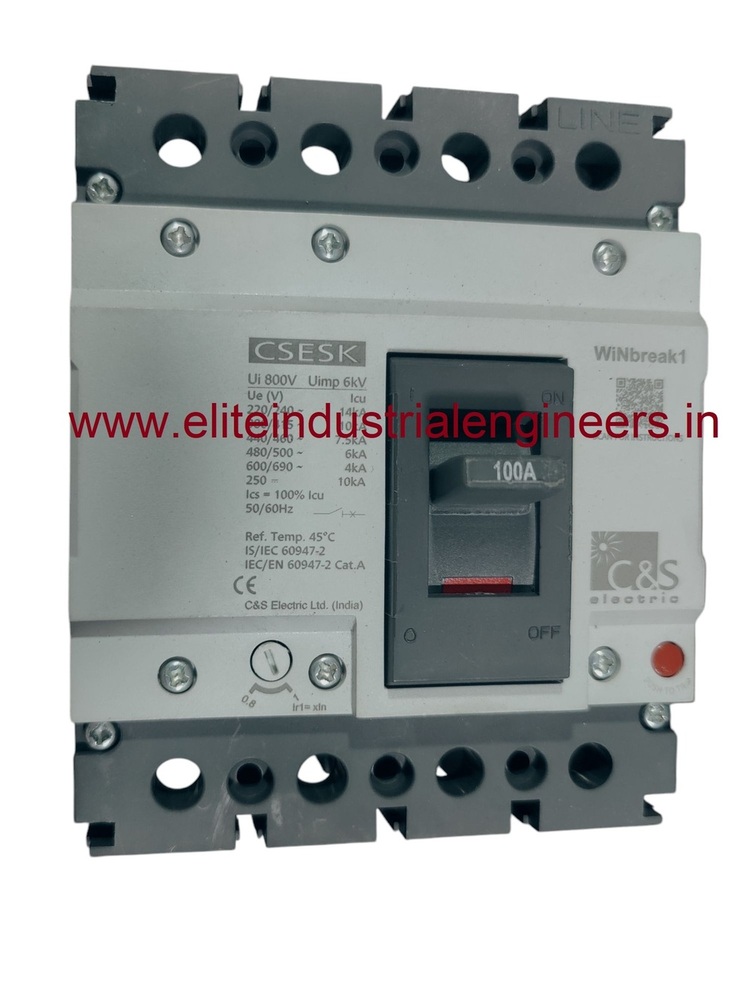 C&S MCCB CSESK125FMU4P-100A 10kA - 125A 4 Pole Circuit Breaker , Enhanced Electrical Protection for Commercial Applications