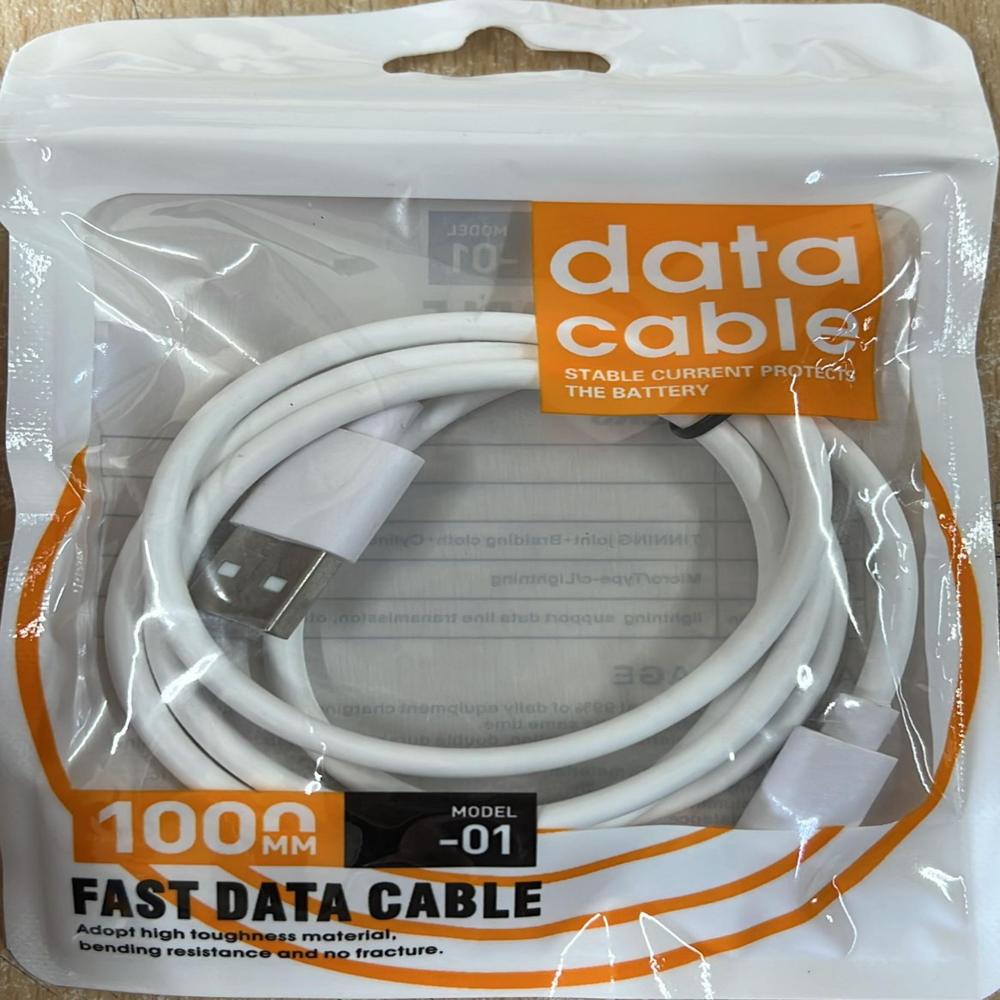 White 2 Core Type C Cell Phone Data Cable
