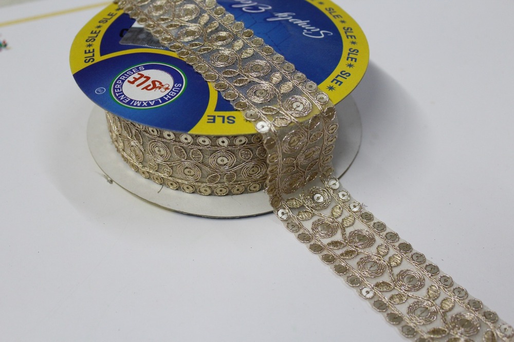 Zari& Sequence Lace - Color: Golden