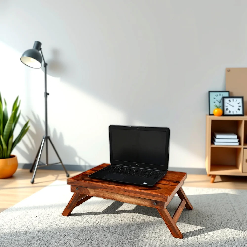 Royaloak Neon Laptop Stand | Sheesham Wood - Lp20242001 - Color: Brown