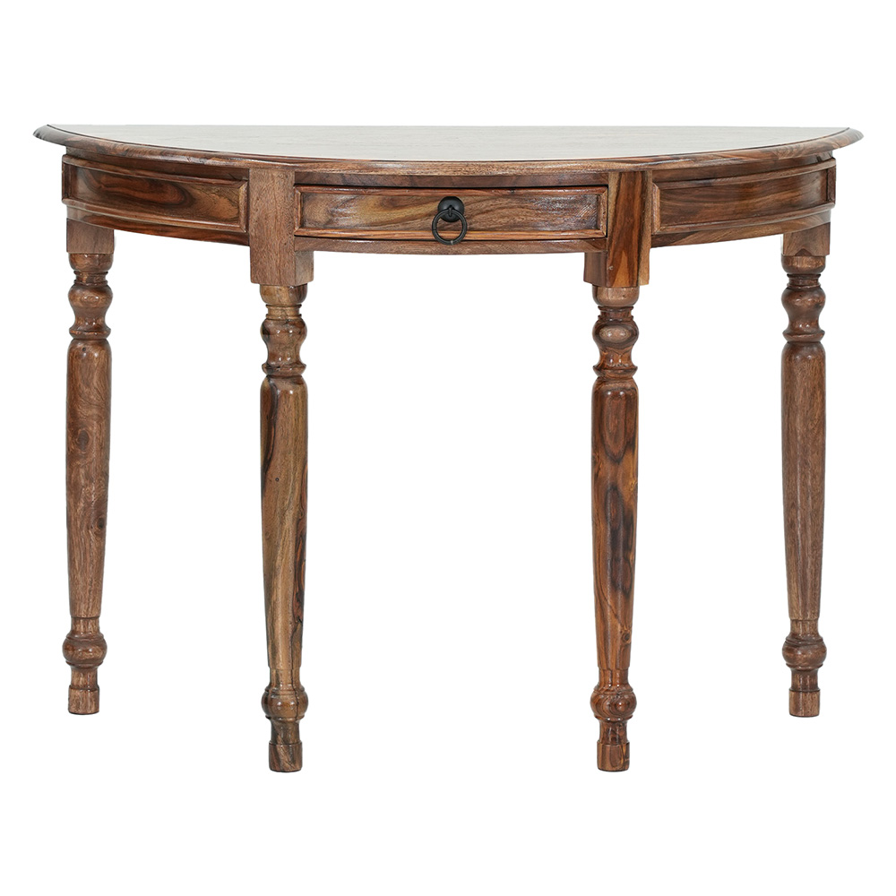 Royaloak Demilune 1 Drawer Console Table | Sheesham Wood Crafting - Cst-02 - Feature: High Quality