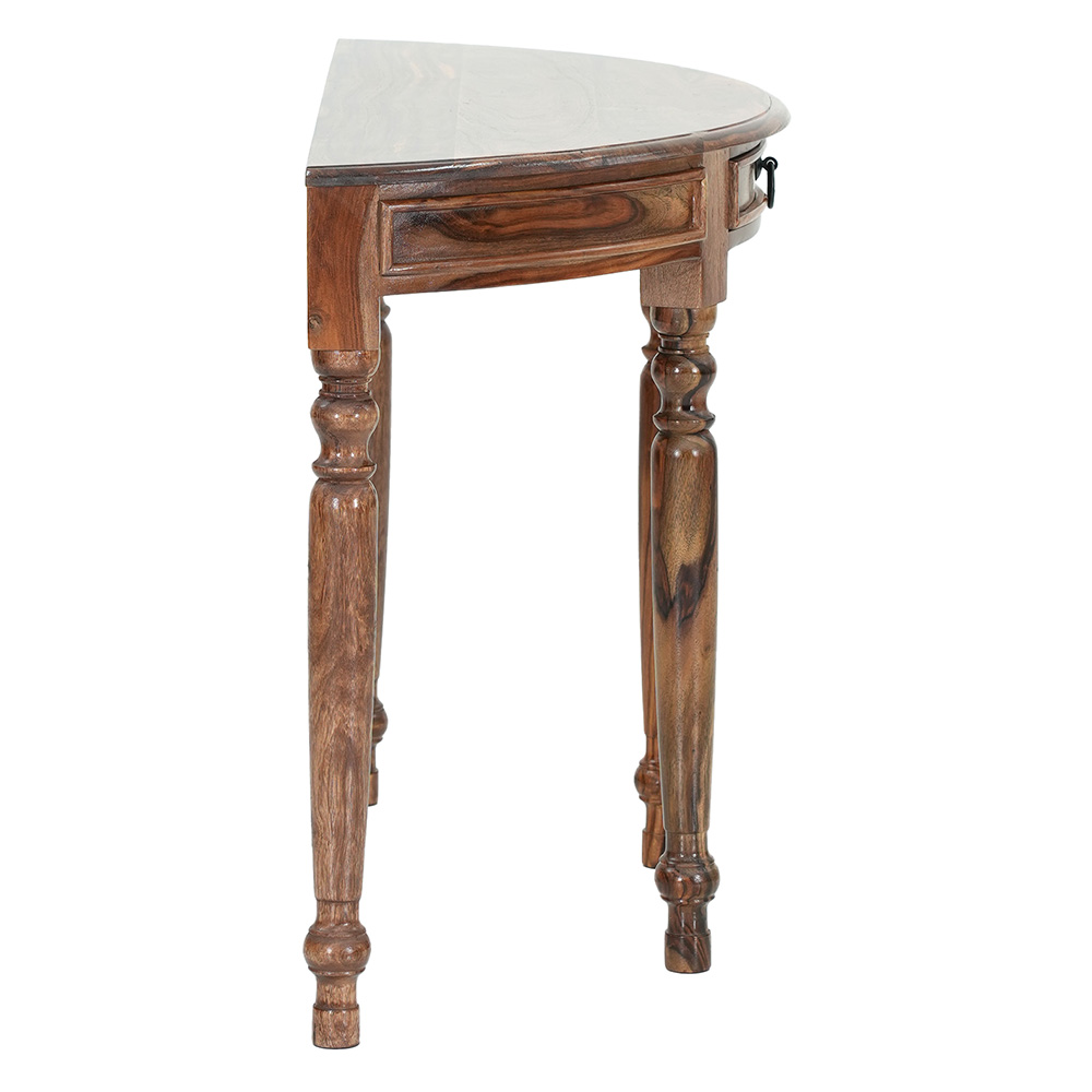 Royaloak Demilune 1 Drawer Console Table | Sheesham Wood Crafting - Cst-02 - Feature: High Quality