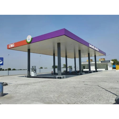 Mild Steel Multicolor CNG Station Canopy