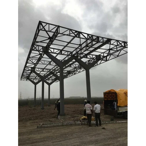 Orange Mild Steel Petrol Pump Canopy