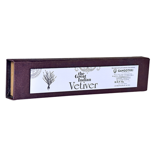 The Great Indian Vetiver 20 Incense Sticks - Color: Brown