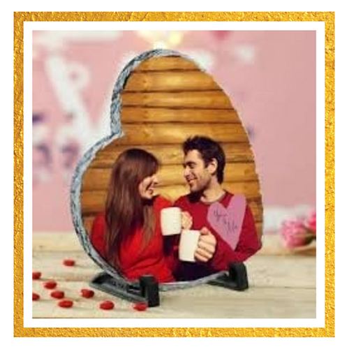 SH-03 Sublimation Heart Shape Rock Photo Frame (7x5.5) Inch