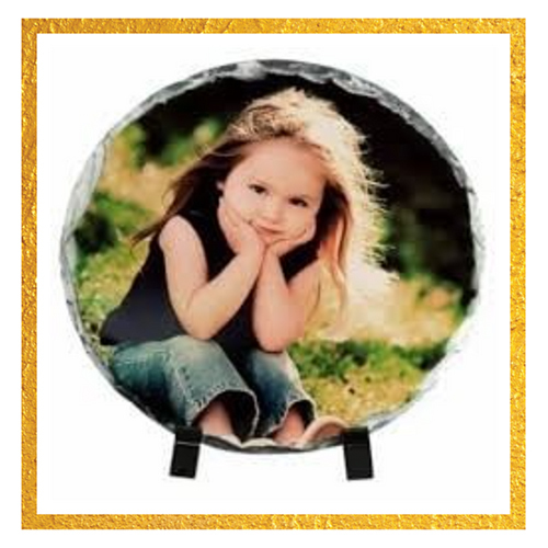 SH-03 Sublimation Round Shape Rock Photo Frame (7x5.5) Inch