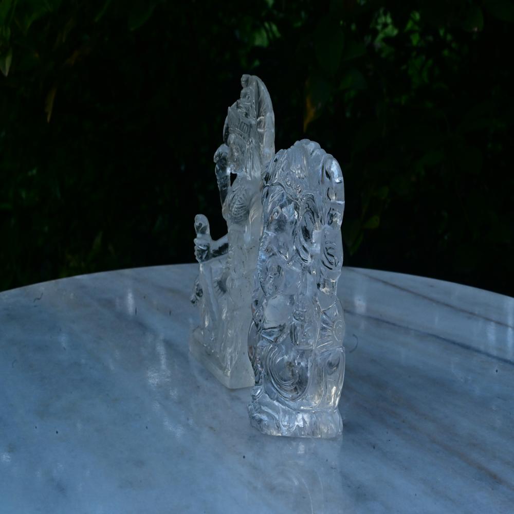 CLEAR CRYSTAL LAXMI GFANESH PAIR