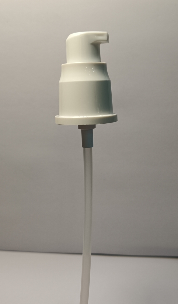 C52 20mm Shift Lock White Pump - 20mm Neck Size, White Color, Over Cap Style | Ideal For Dispensing Lotions, Creams, Serums, Custom Shades