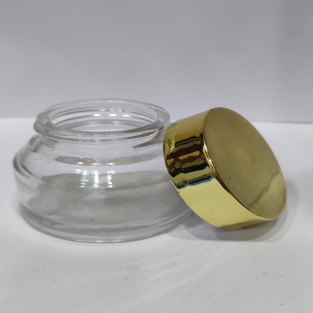 50GM CLEAR TAPPER JAR WITH GOLDEN CAP