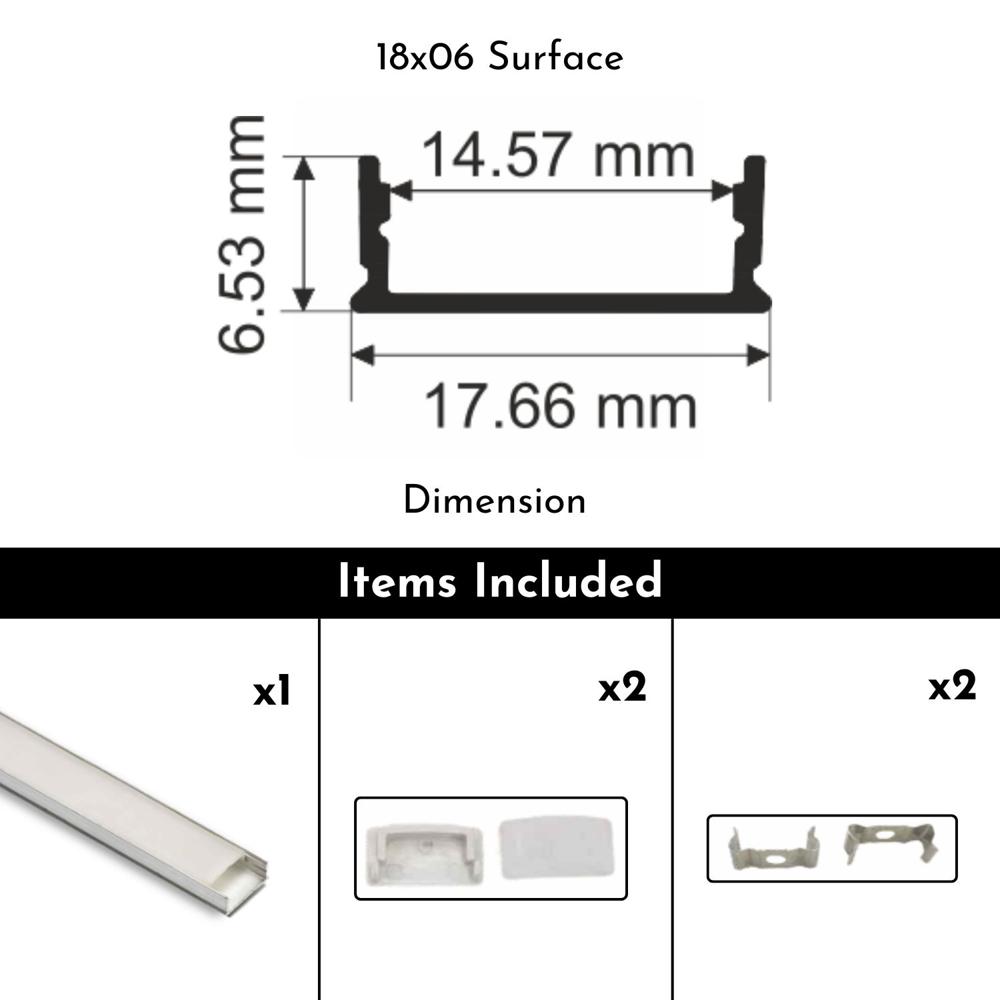 18 X 06 Surface Led Profile Light