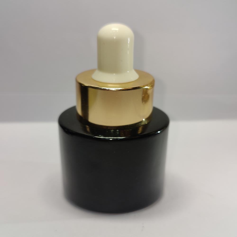20ML BLACK FLAT SHOULDER GLASS BOTTLE