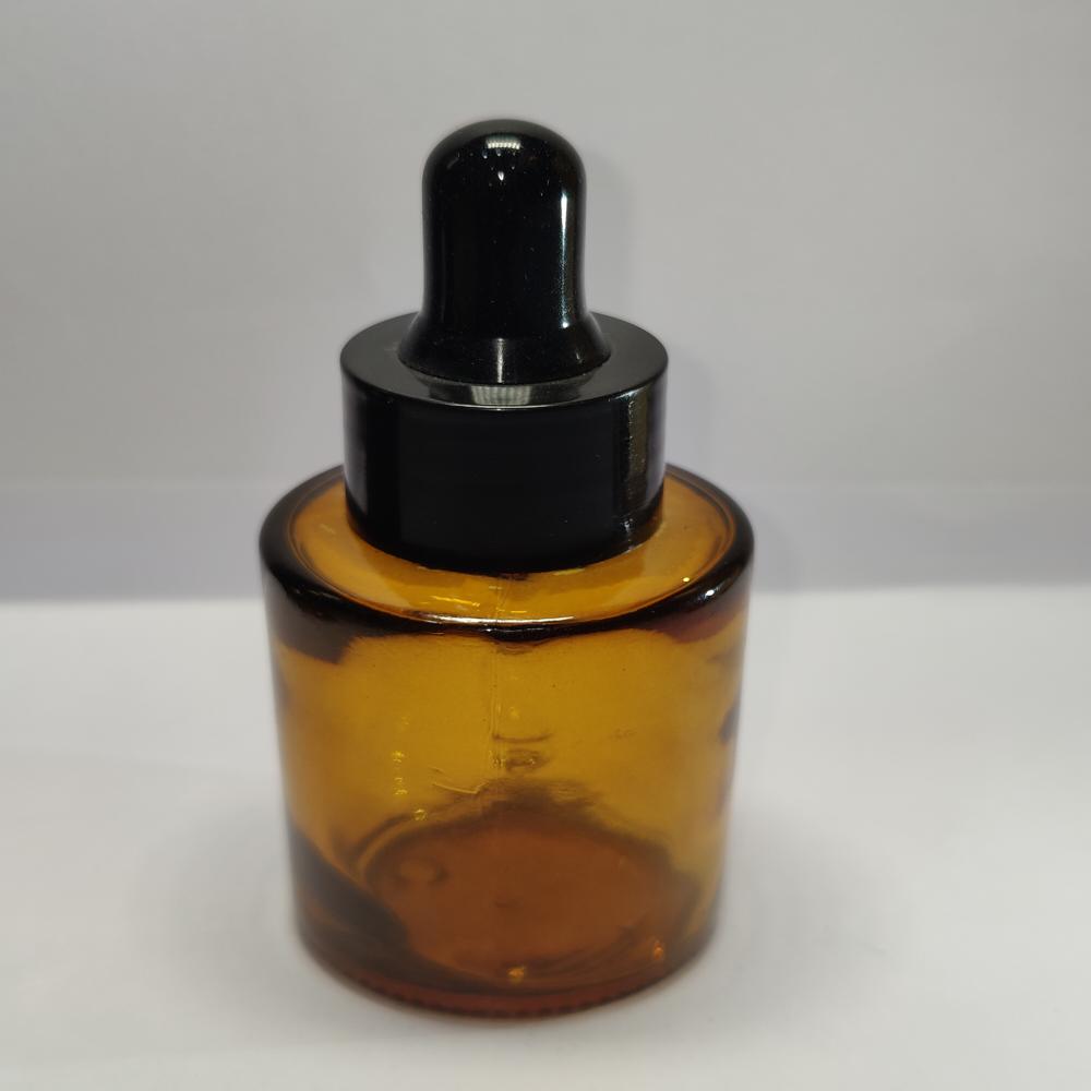 30ML AMBER FLAT SHOULDER GLASS BOTTLE