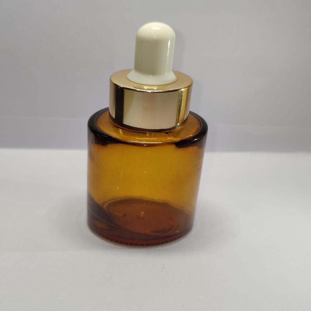 30ML AMBER FLAT SHOULDER GLASS BOTTLE