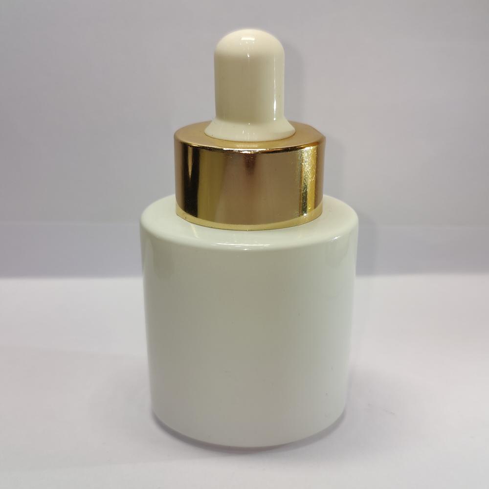 30ML WHITE FLAT SHOULDER GLASS BOTTLE