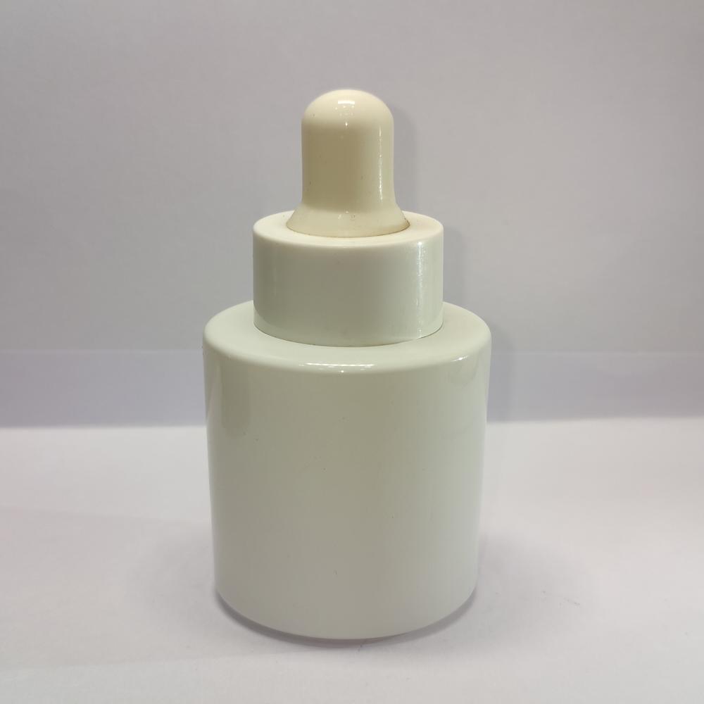 30ML WHITE FLAT SHOULDER GLASS BOTTLE