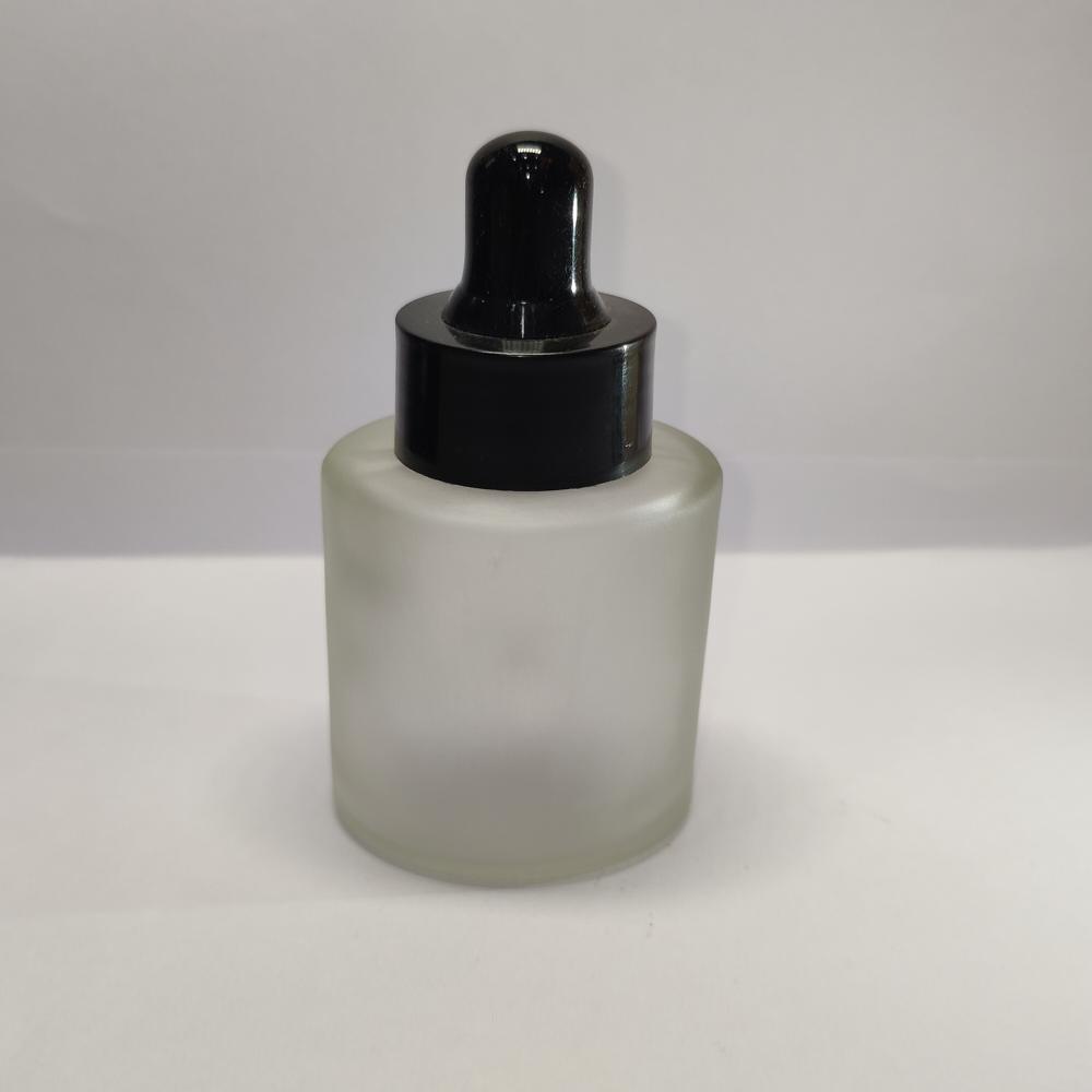 30ML CLEAR FROSTED FLAT SHOULDER GLASS BOTTLE