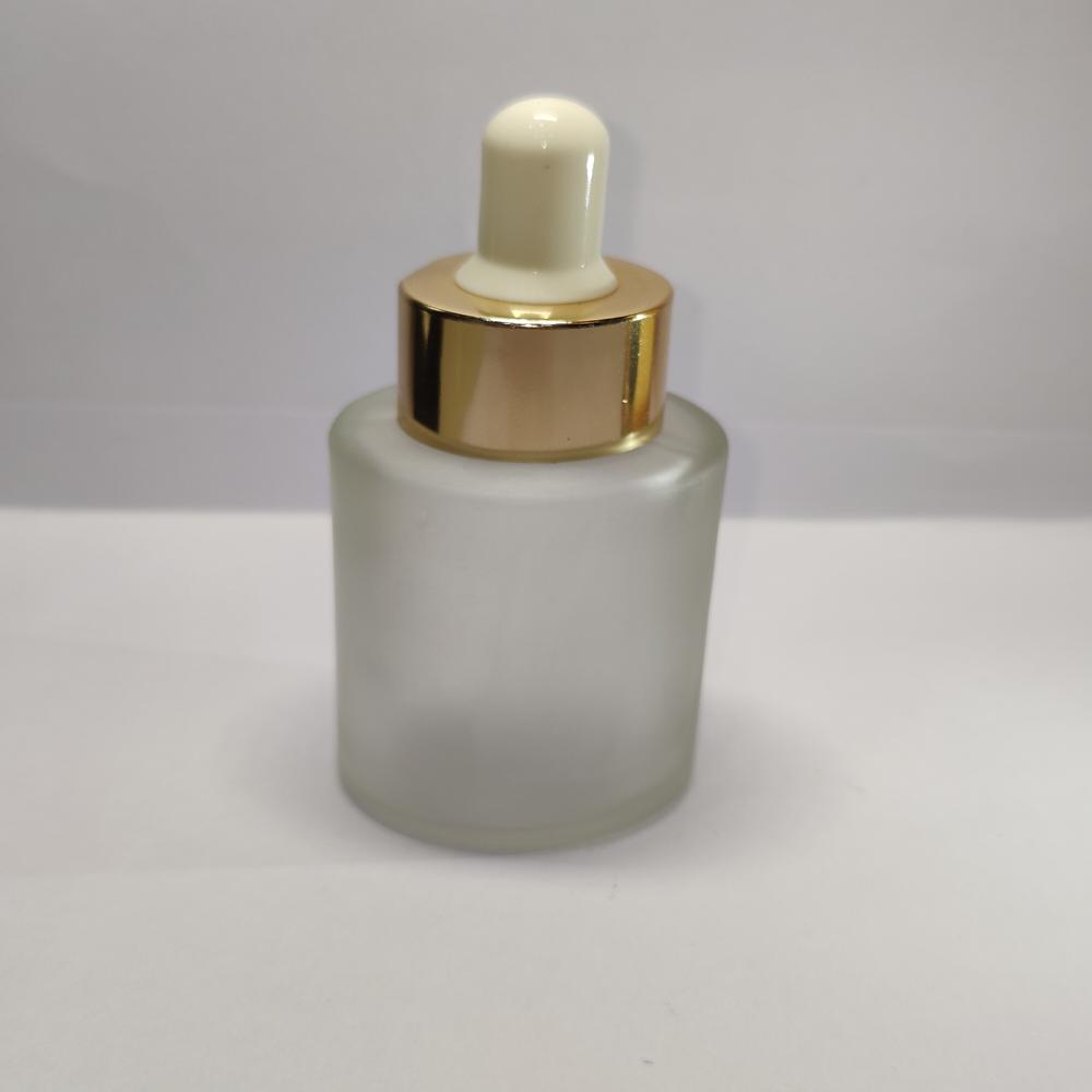 30ML CLEAR FROSTED FLAT SHOULDER GLASS BOTTLE