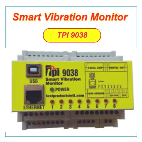 Data Acquisition Recorders - Smart Vibration Monitor 4 Channel & 8 Channel Tpi 9038 - Color: Grey Yellow