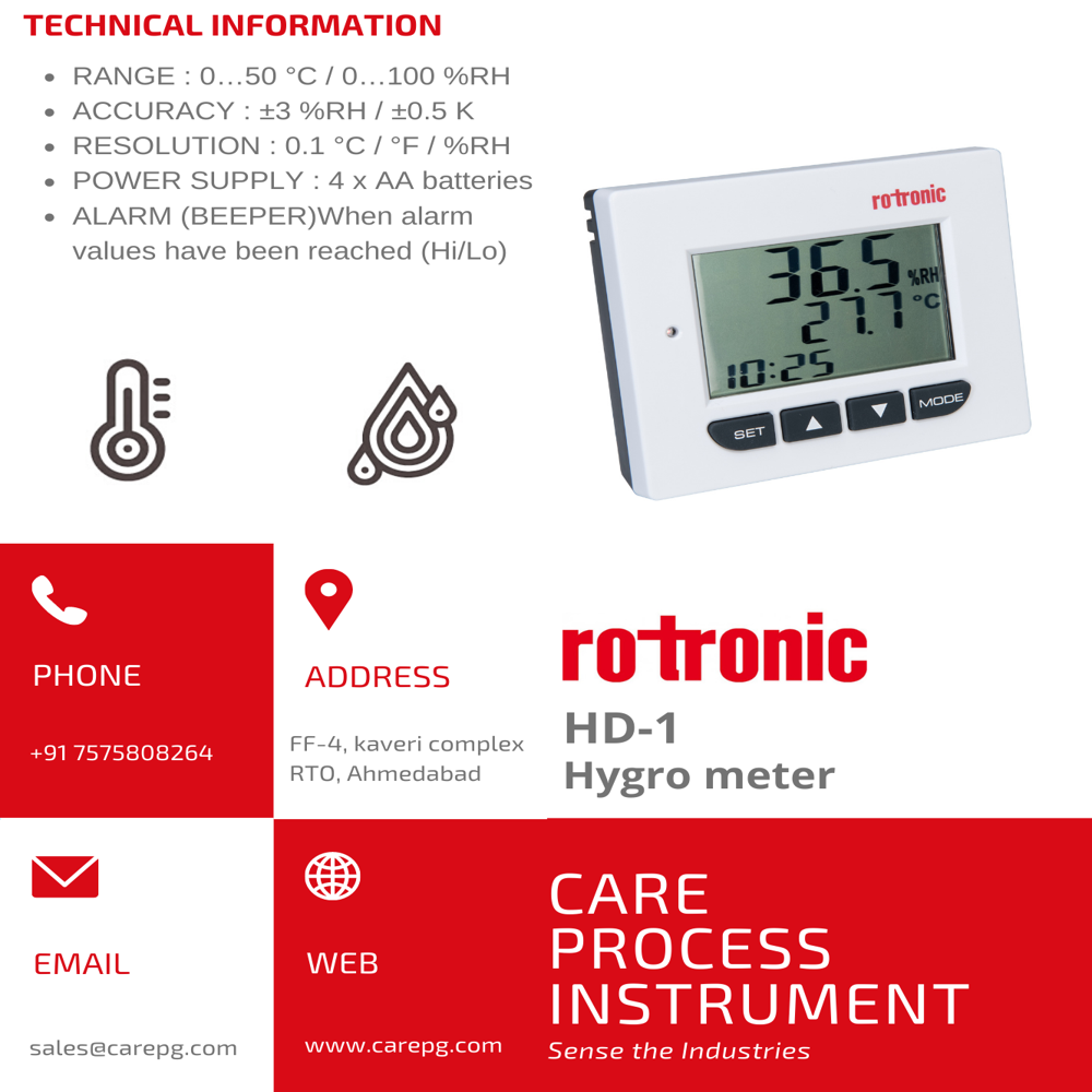 Digital Thermo Hygrometer (Htc-1) - Accuracy: 2 %