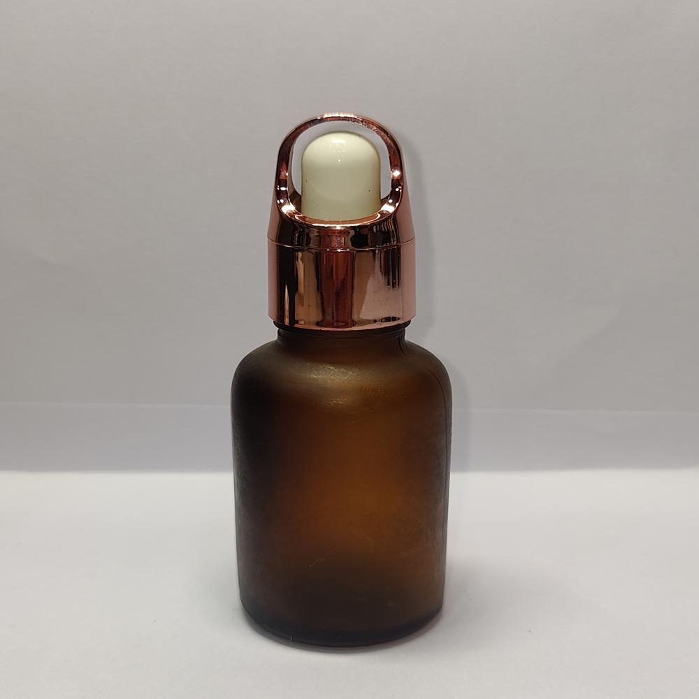 30ML AMBER FROSTED AVON GLASS BOTTLE