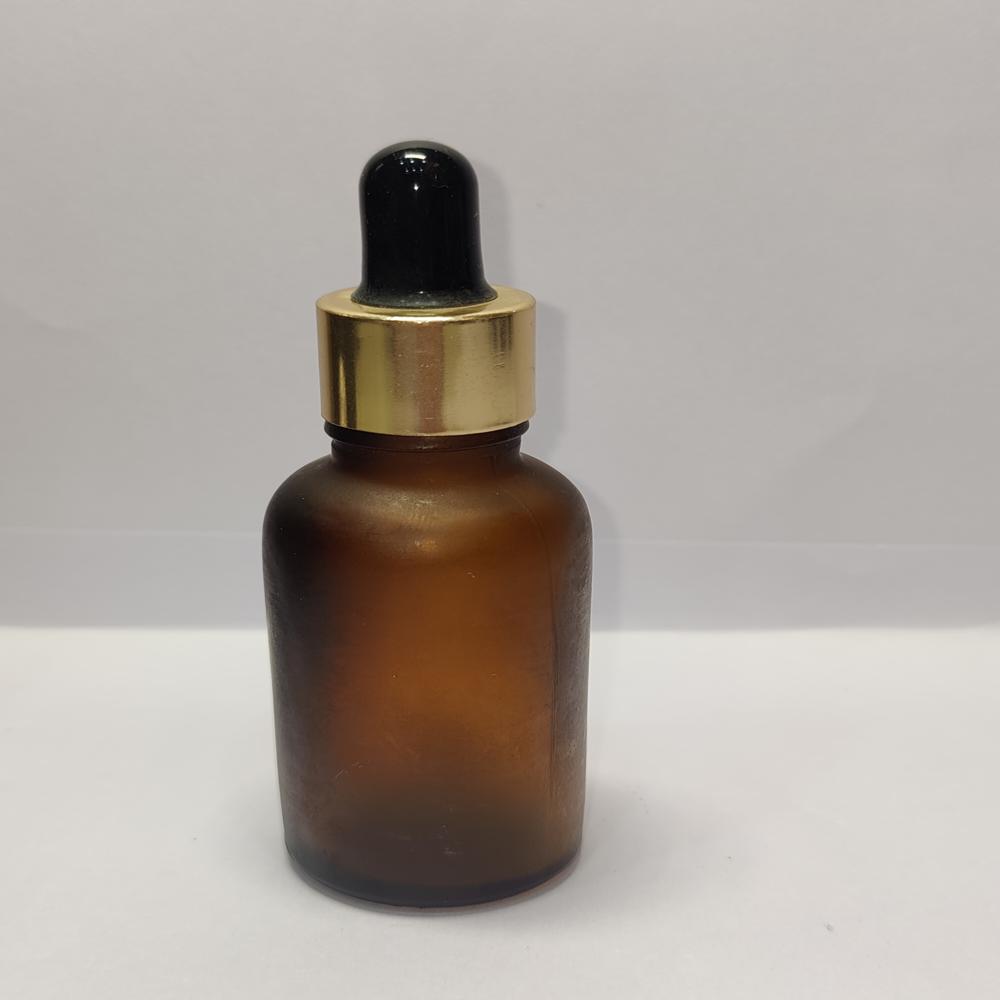 30ML AMBER FROSTED AVON GLASS BOTTLE