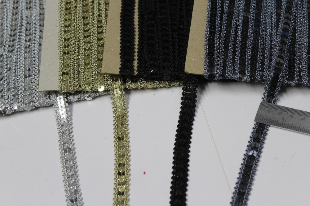 Embroidery,, Sequence Lace - Color: Black