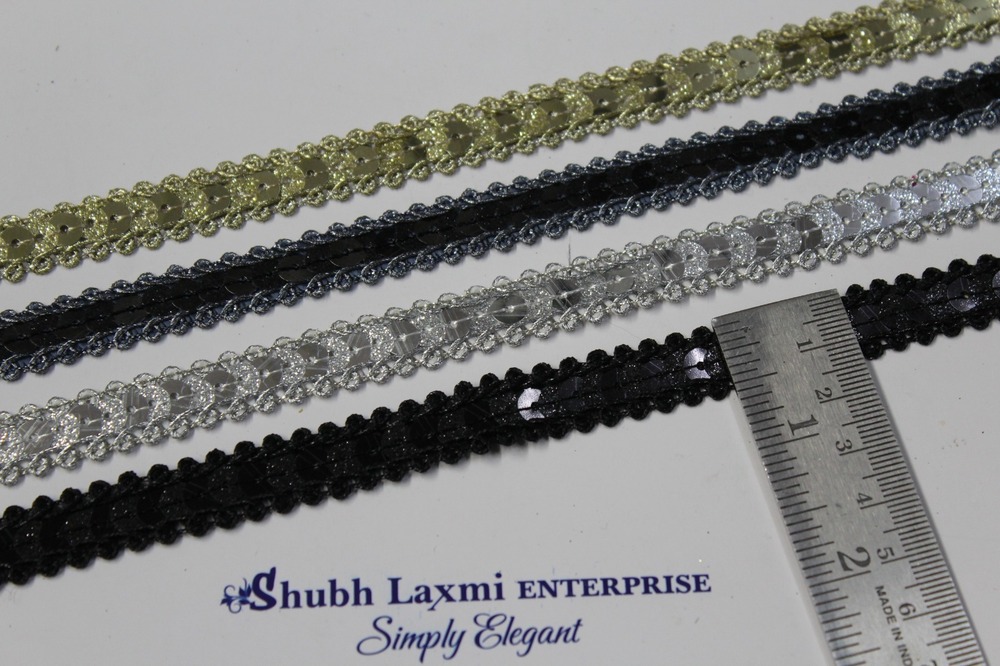 Embroidery,, Sequence Lace - Color: Black