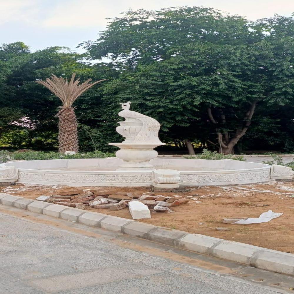 marble water statue fountain