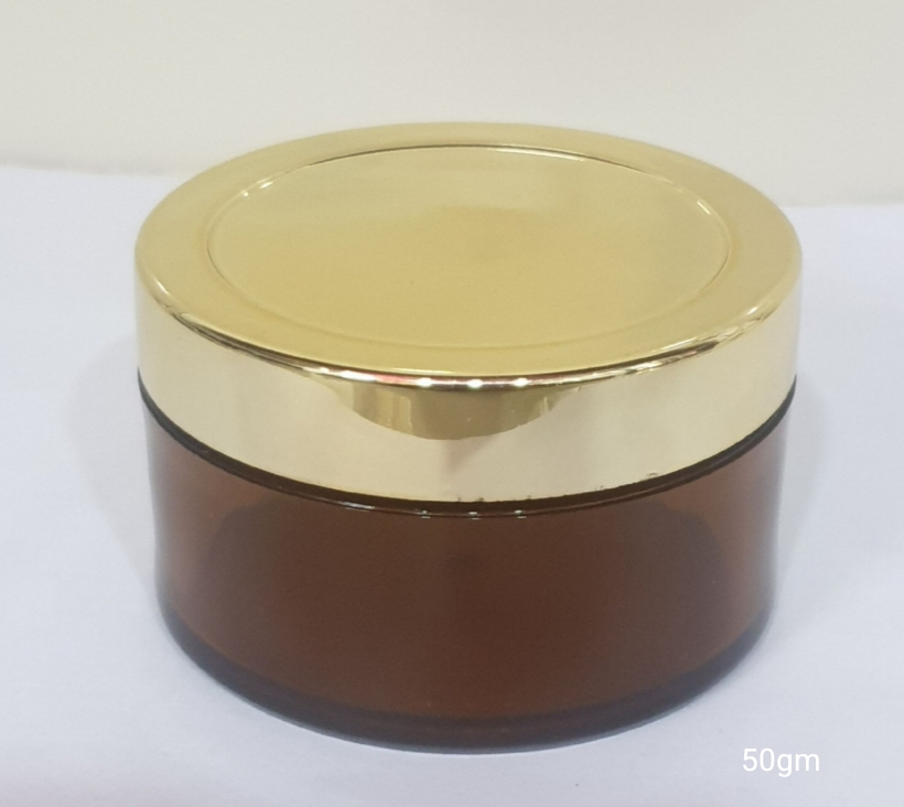 50 gm Amber San Jar with Golden Cap
