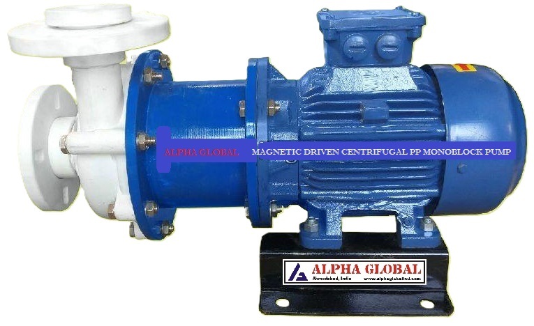 Magnetic Driven Centrifugal Pp / Pvdf Monoblock Pumps - Flow Rate: Select As Per Requirement
