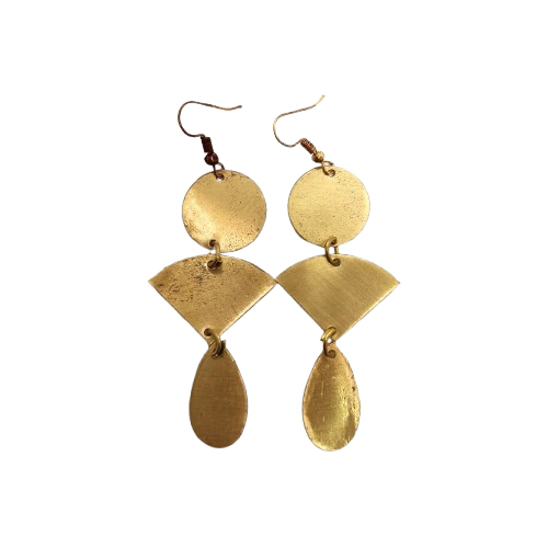 Handmade Hanging Earring - Color: Golden
