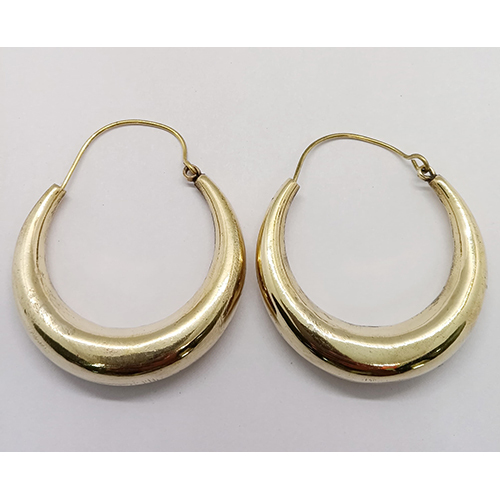 Brass Hoops Earrings - Color: Golden