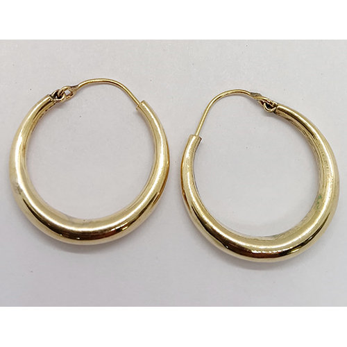 Brass Hoops Earrings - Color: Golden