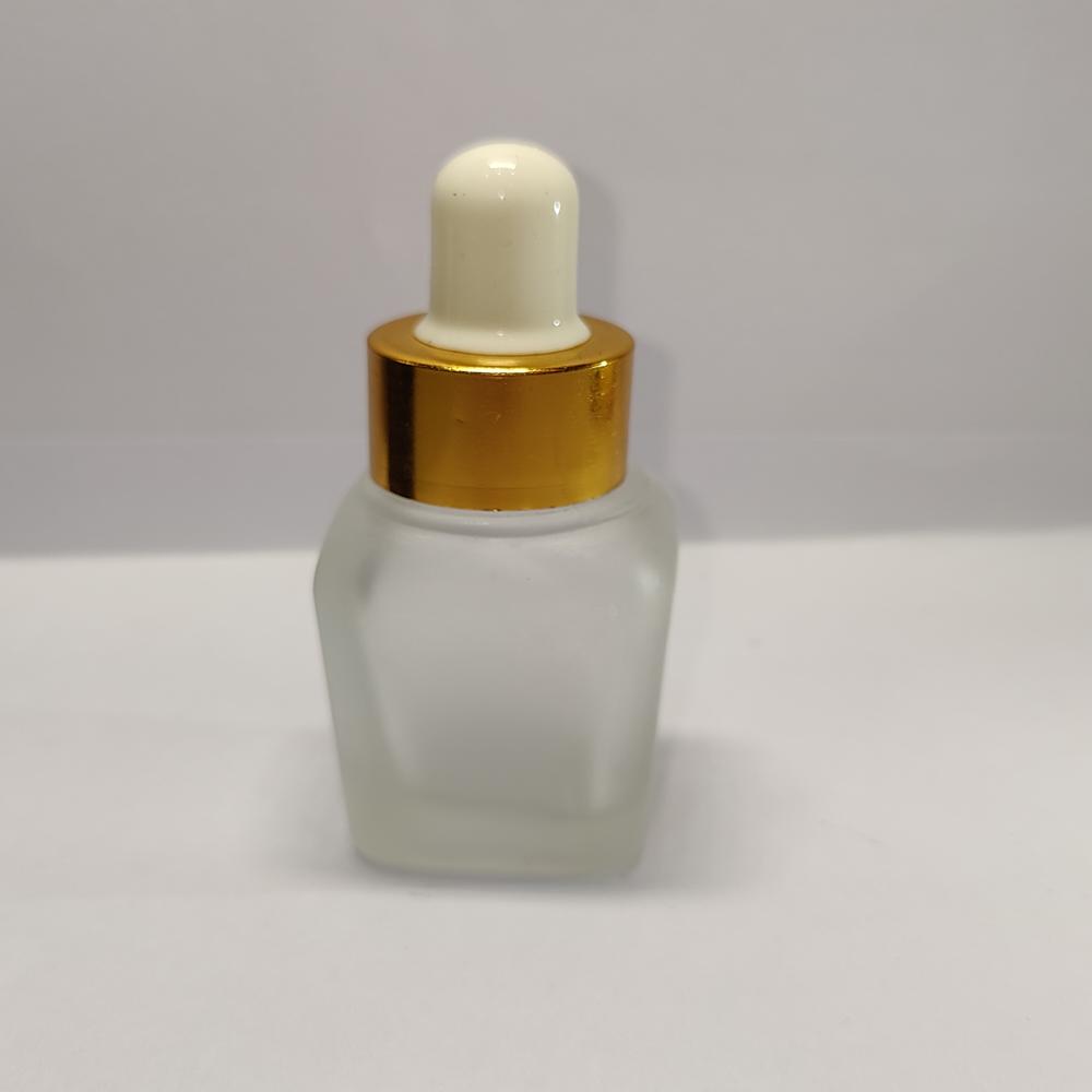 20ml Clear Frosted Square  Glass Bottle