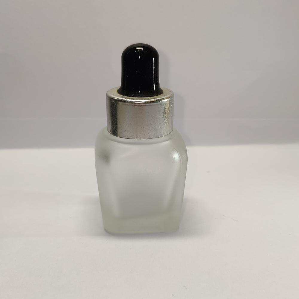 20ML CLEAR FROSTED SQUARE  GLASS BOTTLE