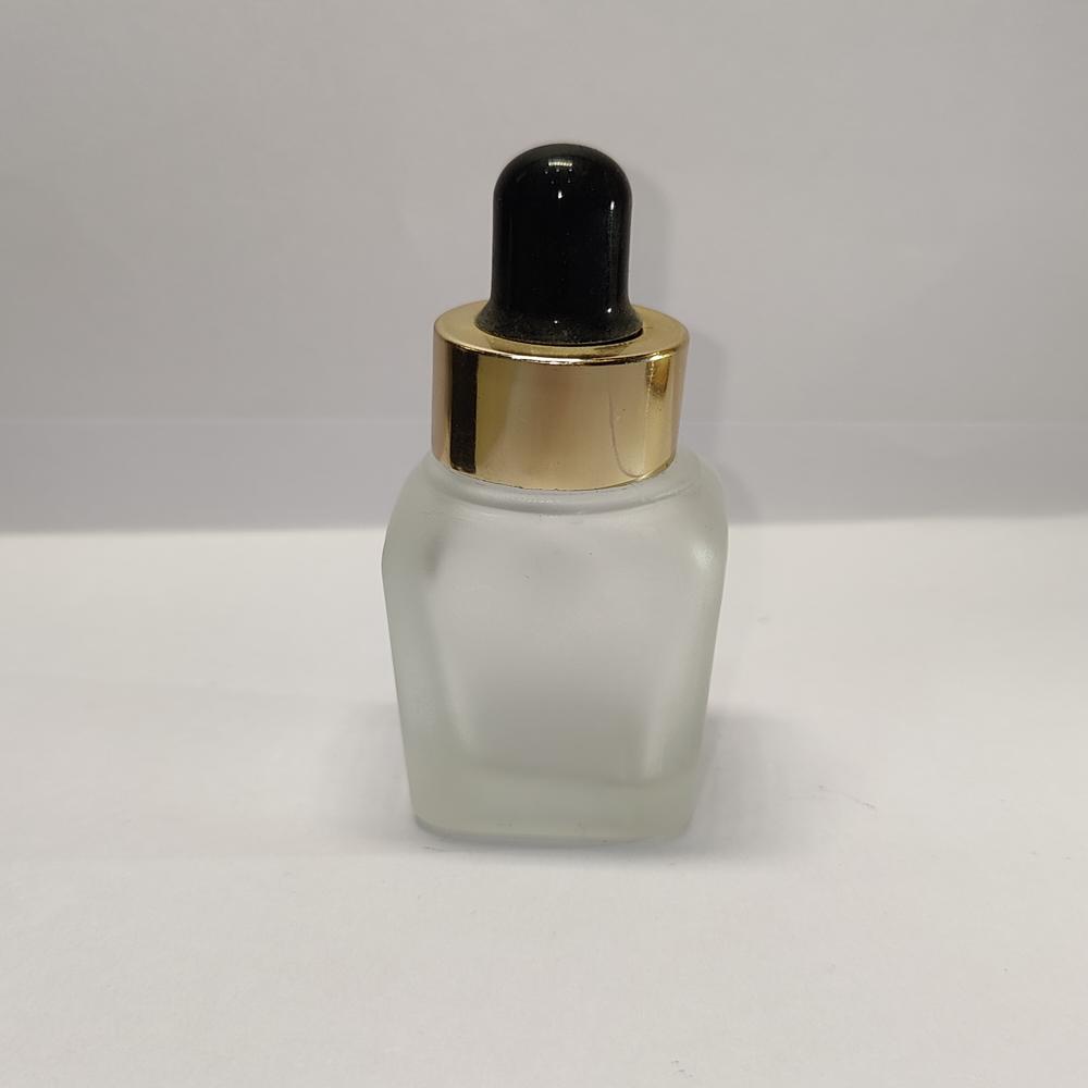 20ML CLEAR FROSTED SQUARE  GLASS BOTTLE