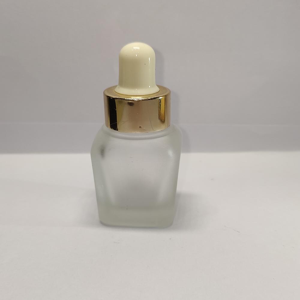 20ML CLEAR FROSTED SQUARE  GLASS BOTTLE