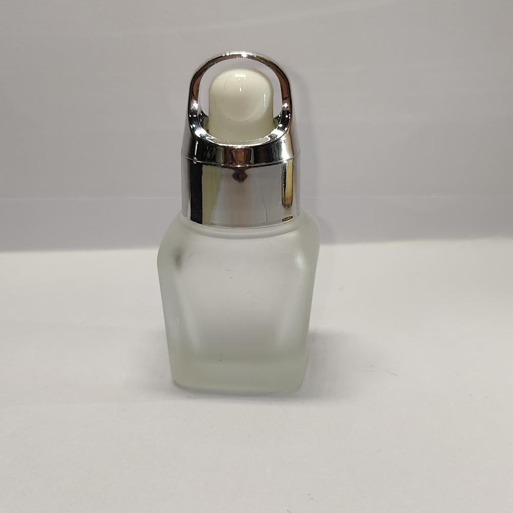 20ML CLEAR FROSTED SQUARE  GLASS BOTTLE
