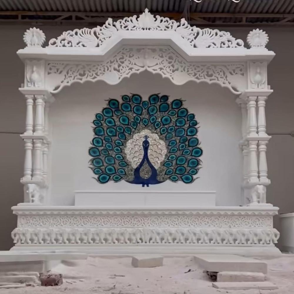 unique withe marble mandir