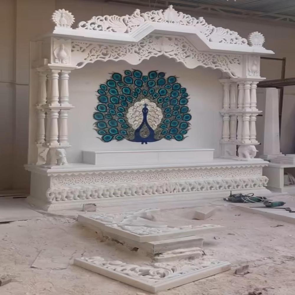 Unique Withe Marble Mandir - Color: White