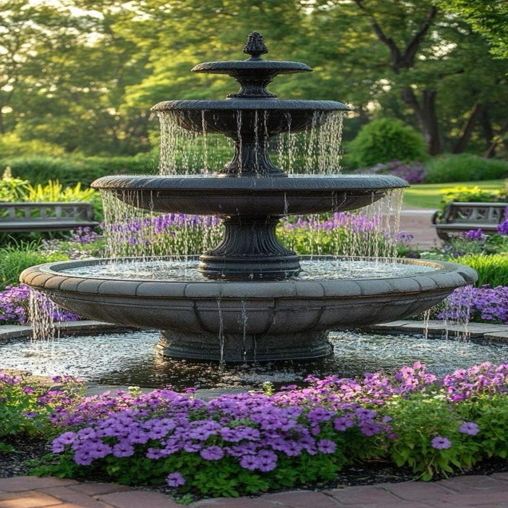 decorative black stone fountain