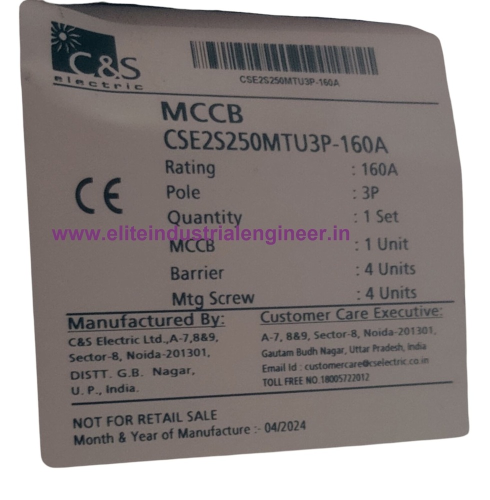C&S MCCB CSE2S250MTU3P-160A 50kA