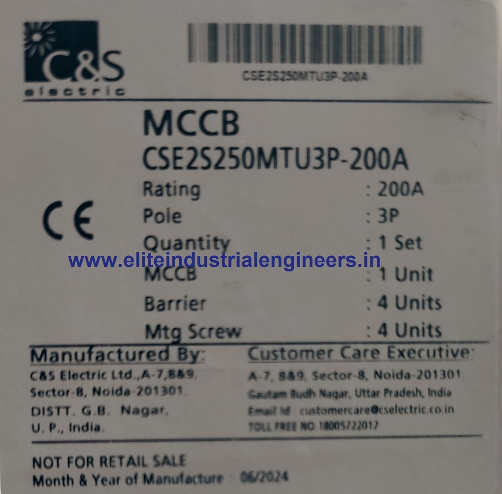 C&S MCCB CSE2S250MTU3P-200A 50kA