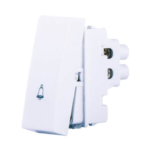 10 A 1 Module Bell Push - Color: White