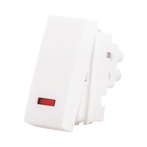 10 A 1 Way 1 Module Switch With Indicator - Color: White