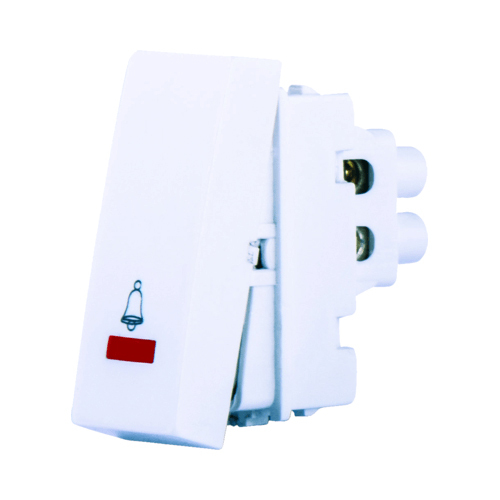 10 A 1 Module Bell Push With Indicator - Color: White
