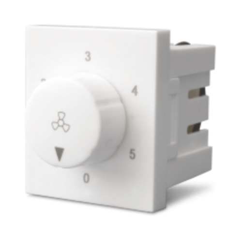 Stepped (5) Fan Regulator 100W (360 Degree Rotation) - Color: White