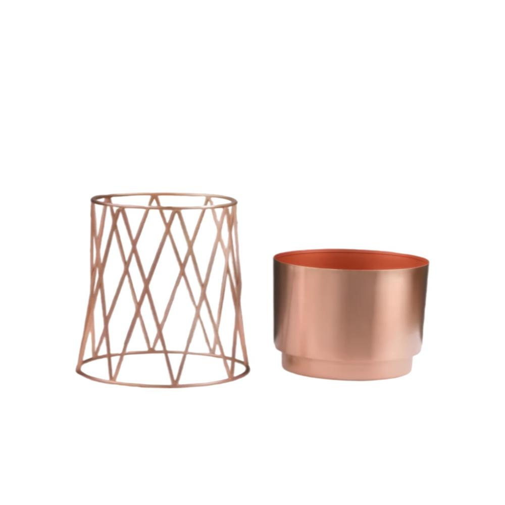 Royaloak Metal Wire Stand Large Planter - Rosegold - Eplt-18 - Color: Rose Gold