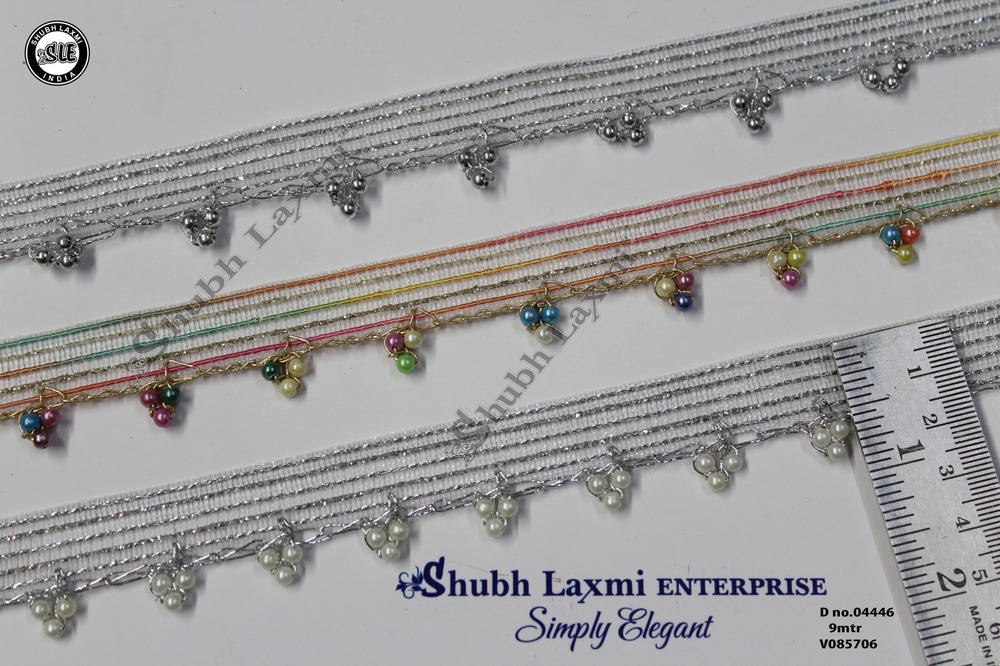 Glitter Multi Colour Moti Lace